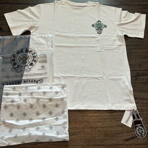 CHROME HEARTS- White/Green Graphic T-Shirt